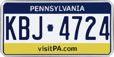 PA license plate KBJ4724