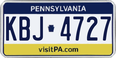 PA license plate KBJ4727