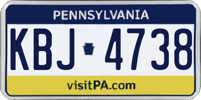 PA license plate KBJ4738