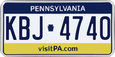 PA license plate KBJ4740