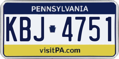 PA license plate KBJ4751