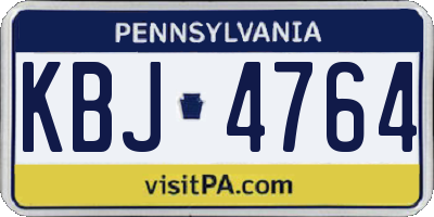 PA license plate KBJ4764