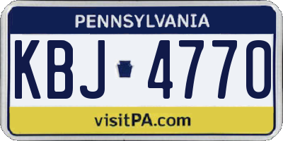 PA license plate KBJ4770