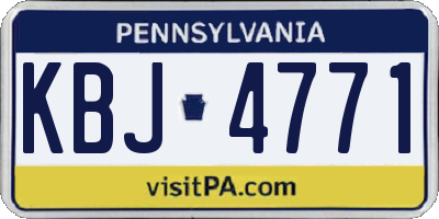 PA license plate KBJ4771