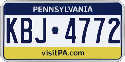 PA license plate KBJ4772