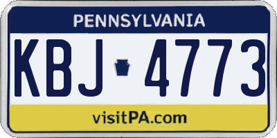 PA license plate KBJ4773