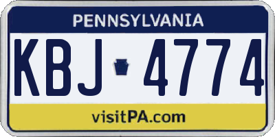 PA license plate KBJ4774