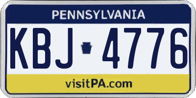 PA license plate KBJ4776