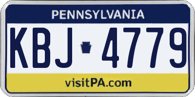PA license plate KBJ4779