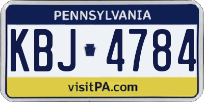 PA license plate KBJ4784