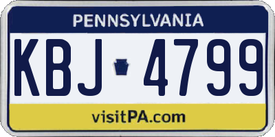 PA license plate KBJ4799