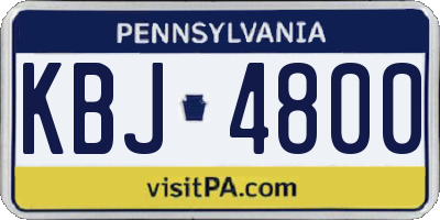 PA license plate KBJ4800