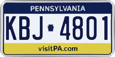 PA license plate KBJ4801