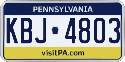 PA license plate KBJ4803