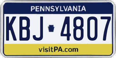 PA license plate KBJ4807
