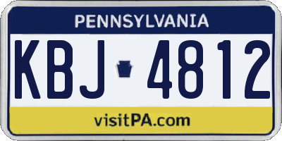 PA license plate KBJ4812