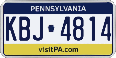 PA license plate KBJ4814