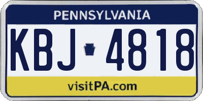 PA license plate KBJ4818