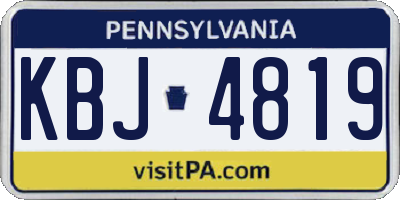 PA license plate KBJ4819