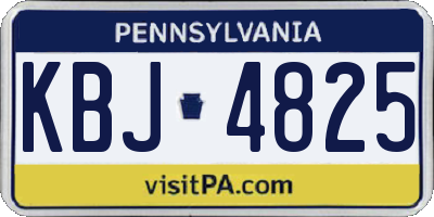 PA license plate KBJ4825