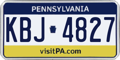 PA license plate KBJ4827