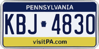PA license plate KBJ4830
