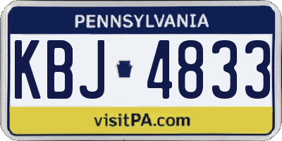PA license plate KBJ4833