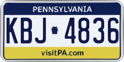 PA license plate KBJ4836