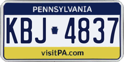 PA license plate KBJ4837
