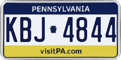 PA license plate KBJ4844