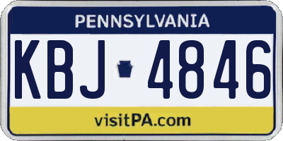 PA license plate KBJ4846