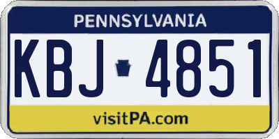 PA license plate KBJ4851