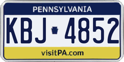 PA license plate KBJ4852
