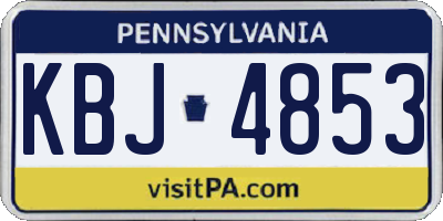 PA license plate KBJ4853