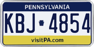 PA license plate KBJ4854