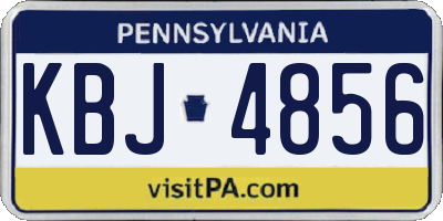 PA license plate KBJ4856