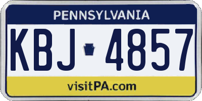 PA license plate KBJ4857