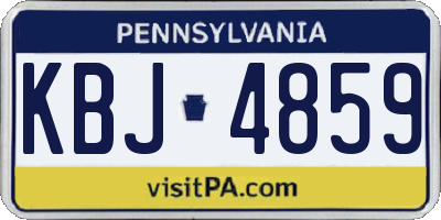 PA license plate KBJ4859