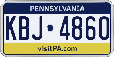 PA license plate KBJ4860