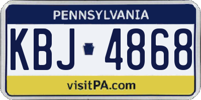 PA license plate KBJ4868