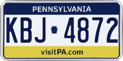 PA license plate KBJ4872