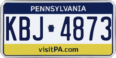 PA license plate KBJ4873