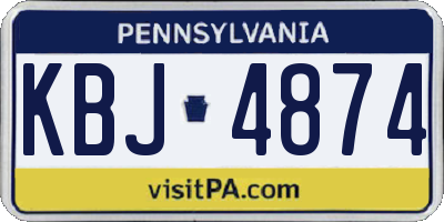 PA license plate KBJ4874