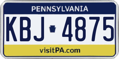 PA license plate KBJ4875