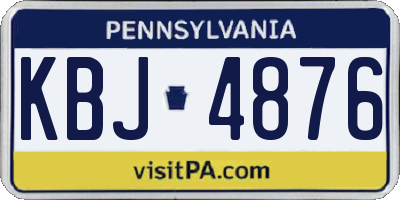 PA license plate KBJ4876