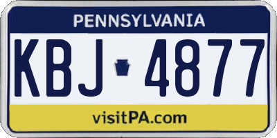 PA license plate KBJ4877