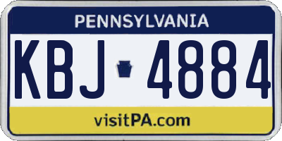 PA license plate KBJ4884