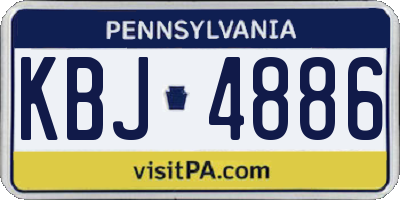 PA license plate KBJ4886