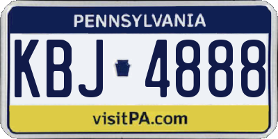 PA license plate KBJ4888
