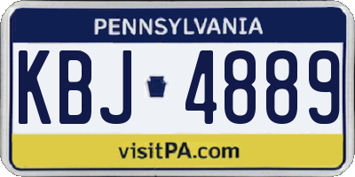 PA license plate KBJ4889